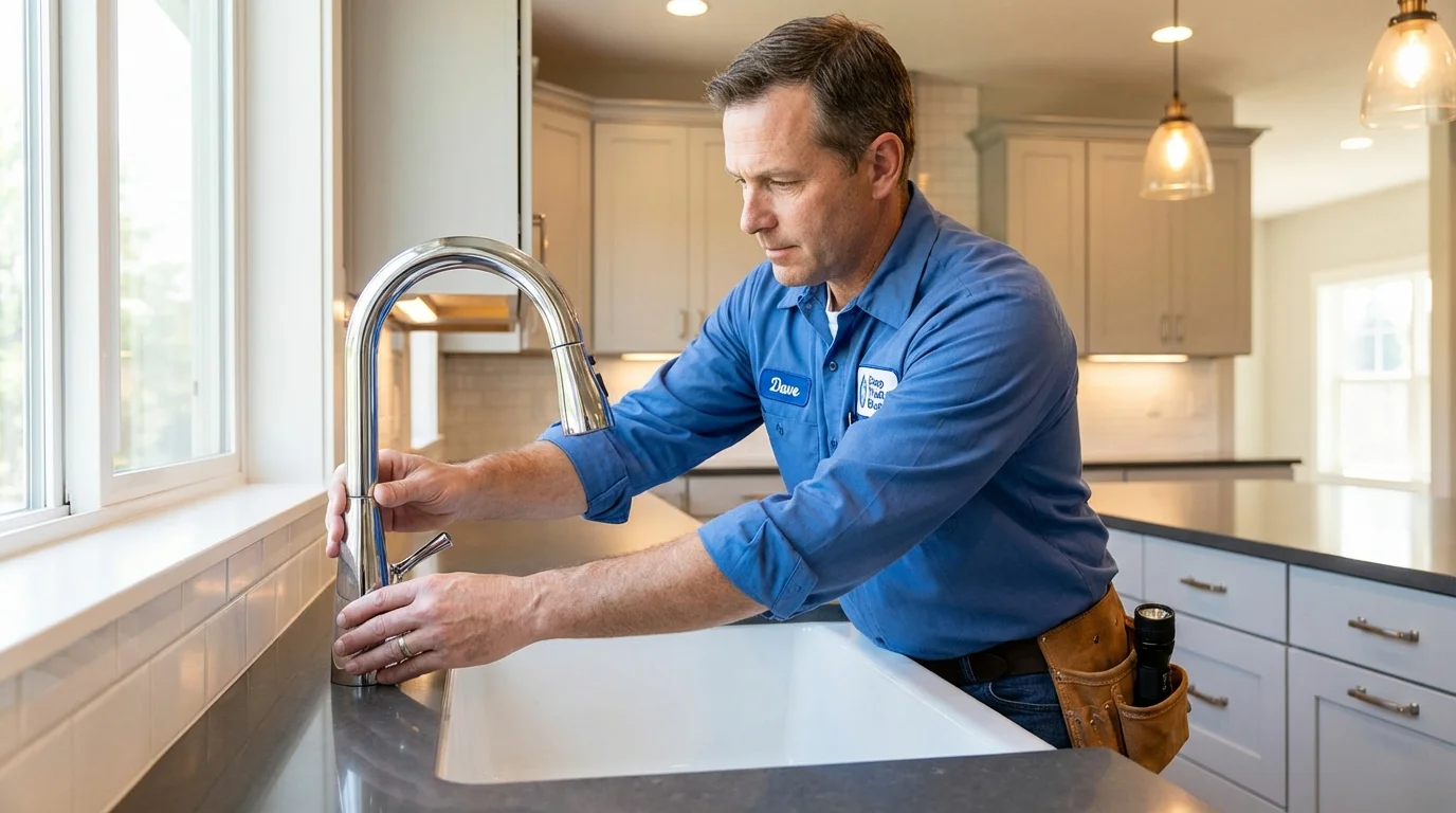 Kitchen faucet installation by Johns Plumbing LLC in Slinger